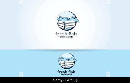 Poissons Poissons frais de restaurant logo illustration Illustration de Vecteur