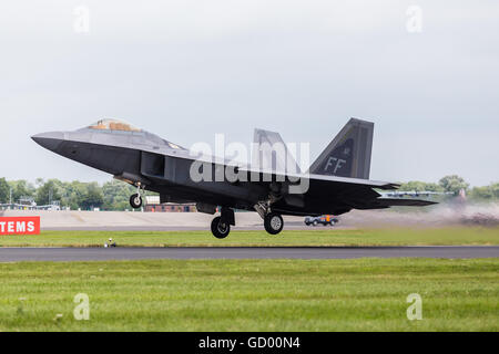 F-22A Raptor, décoller à l'Royal International Air Tattoo 2016. Banque D'Images