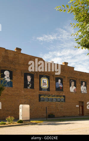 Mur de la renommée de Lancaster en Caroline du Sud USA Banque D'Images