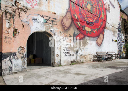 Vieille ville bâtiment de style portugais chino de Phuket à soi sur rommanee talang road à Phuket Town le 9 juin 2016 à Bangkok, Thaïlande Banque D'Images