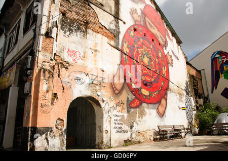 Vieille ville bâtiment de style portugais chino de Phuket à soi sur rommanee talang road à Phuket Town le 9 juin 2016 à Bangkok, Thaïlande Banque D'Images