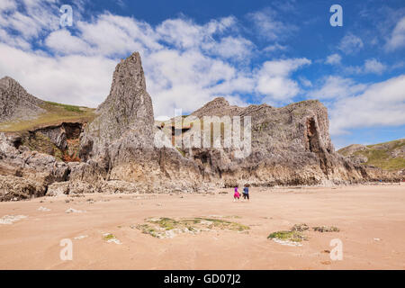 Mewslade Bay, la péninsule de Gower, dans le sud du Pays de Galles, Royaume-Uni Banque D'Images