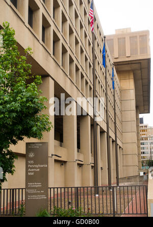 J Edgar Hoover signe du FBI Washington DC Banque D'Images