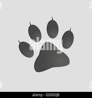 Empreintes d'animaux : cat paw. Vector illustration isolé. Patte de chat silhouette Illustration de Vecteur