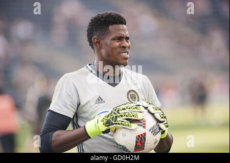 Chester, Pennsylvanie, USA. 09 juillet 2016. Gardien de l'Union de Philadelphie, ANDRE BLAKE, au cours de la pratique avant le match contre D.C. United à Talen Domaine de l'énergie en Chester Pa © Ricky Fitchett/ZUMA/Alamy Fil Live News Banque D'Images