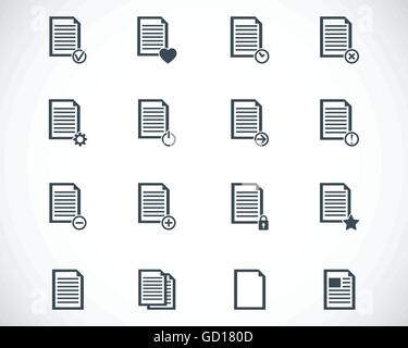 Document noir Vector icons set Illustration de Vecteur