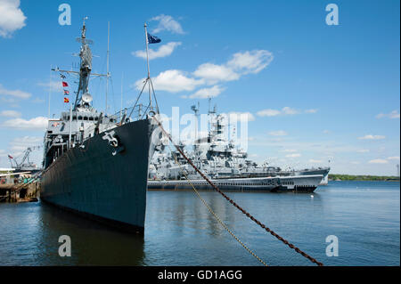 Battleship Cove est une attraction du musée naval à Fall River, Massachusetts. Banque D'Images