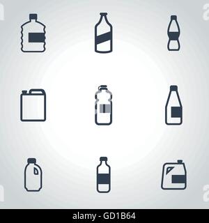 Bouteilles noir Vector icon set Illustration de Vecteur