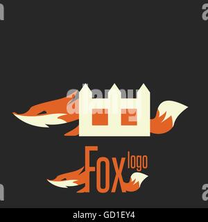 Fox logo conçu de façon simple, de sorte qu'il peut être utiliser pour de multiples propose comme marque, logo, symbole ou icône. Illustration de Vecteur