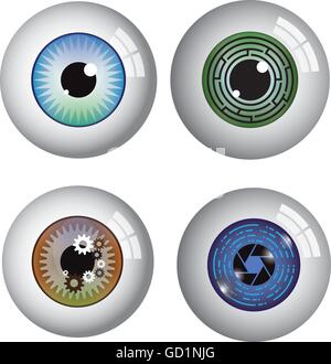 Eye Ball 3D détaillés et colorés vecteur conception Illustration de Vecteur