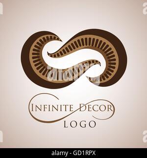 Infinite logo conçu de façon simple, de sorte qu'il peut être utiliser pour de multiples propose comme marque, logo, symbole ou icône. Illustration de Vecteur