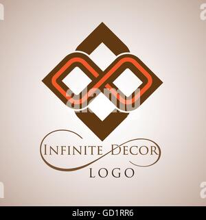 Infinite logo conçu de façon simple, de sorte qu'il peut être utiliser pour de multiples propose comme marque, logo, symbole ou icône. Illustration de Vecteur