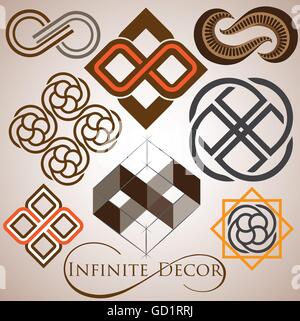 Infinite logo conçu de façon simple, de sorte qu'il peut être utiliser pour de multiples propose comme marque, logo, symbole ou icône. Illustration de Vecteur