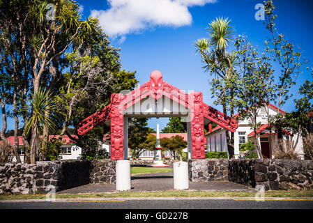 Église maorie, du Traité de Waitangi, Bay of Islands, Northland, North Island, Nouvelle-Zélande, Pacifique Banque D'Images