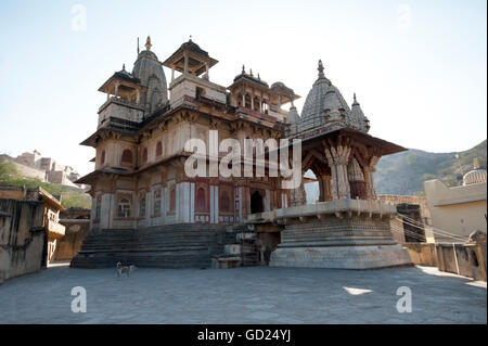 Le Jagat Shiromani Temple Hindou, dédié à Shiva, Krishna et Meera bhai, Amer, Rajasthan, Inde Banque D'Images