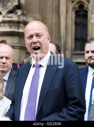 Leader de la Chambre des communes a fait une déclaration à l'ombre de Chris St Stephen's entrée à Westminster, Londres, après Andrea Leadsom a confirmé qu'elle quittait la course pour succéder à David Cameron. Banque D'Images