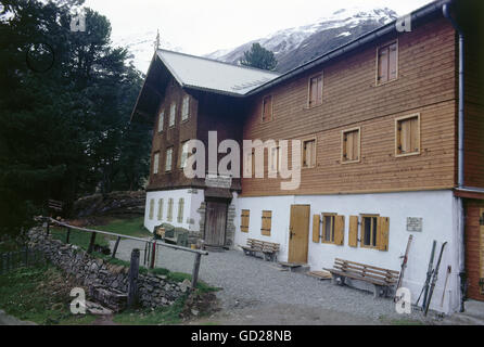 Géographie / Voyage, Autriche, Tyrol, Alpes d'Oetztal, Gepatschhaus, cabane de montagne du club alpin allemand, Kaunertal, vue extérieure, 1962, droits supplémentaires-Clearences-non disponible Banque D'Images