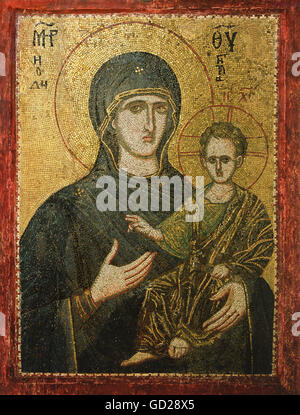 Beaux-arts, moyen-âge, byzantine, icônes, Vierge Hodiguitria , auteur de l'artiste n'a pas à être effacée Banque D'Images