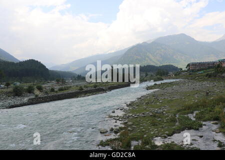 Rivière Lidder Pahalgam, Jammu & Kashmir Banque D'Images