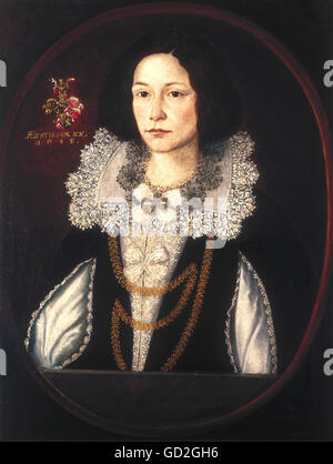 Personnes, femmes, XVIe - XVIIIe siècle, Marie Ursula Beringer de Königshofen, 20 ans, peinture, 1648, musée municipal, Memmingen, droits additionnels-Clearences-non disponible Banque D'Images