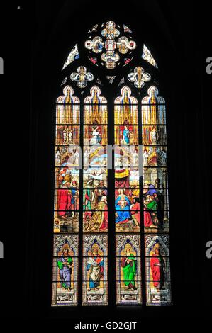 Religion, Christianisme, Bavière fenêtre, fenêtre de l'adoration, l'adoration par les trois rois et hérauts saints, Cathédrale de Cologne, Cologne, Rhénanie-du-Nord-Westphalie, Allemagne, beaux-arts, art religieux, église fenêtre, vitraux, fenêtre, fenêtres, cathédrale de Cologne, religion, religions, roi, rois, hérésie, hérésie, bergers, hérésie, non-disponible-droits historiques, non-personnes-supplémentaires-disponibles-historiques-disponibles- Banque D'Images