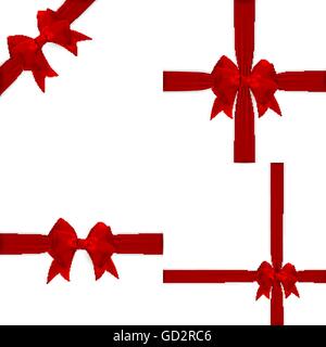 Ruban arc rouge et réaliste. EPS 10 Illustration de Vecteur