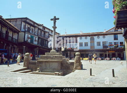Place principale. La Alberca, province de Salamanque, Castille Leon, Espagne. Banque D'Images