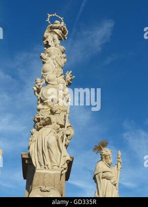 Ravageurs Baroque memorial, Telc, République Tchèque Banque D'Images