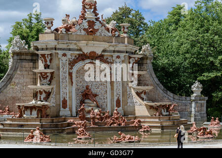 Fontaine de Minerva, Granja de San Ildefonso, village de Ségovie village, province de Castille et Leon, Espagne. Banque D'Images