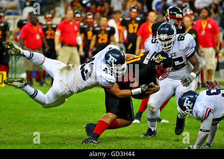 American Football, championnat d'Europe 2010, l'Allemagne et la France dans la Grande Finale de la Commerzbank Arena, Francfort, la Hesse Banque D'Images