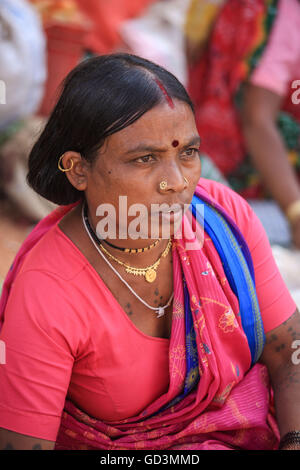 Les femmes tribales, haat bazar, bastar, Chhattisgarh, Inde, Asie Banque D'Images