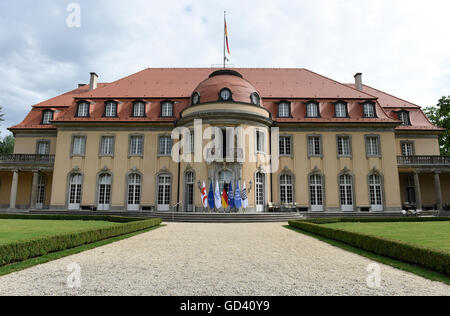 Berlin, Allemagne. 12 juillet, 2016. Villa Borsig, photographiés au cours de la conférence sur les réfugiés à Berlin, Allemagne, 12 juillet 2016. PHOTO : RAINER JENSEN/dpa/Alamy Live News Banque D'Images