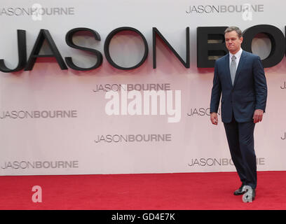 Matt Damon assiste à la première du film Jason Bourne à Londres, le 11 juillet 2016 Banque D'Images