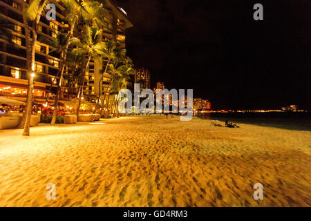 Wakiki Beach à Honolulu Banque D'Images