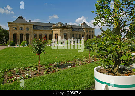 L'Orangerie et le parc baroque du château de Friedenstein, Gotha, Thuringe, Allemagne Banque D'Images