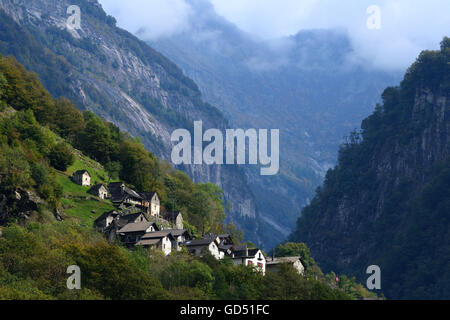 Lavertezzo, Tessin, Suisse, Valle Verzasca Banque D'Images