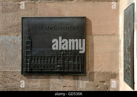 Soulagement pour les personnes aveugles, l'église de Lorenz, Nuremberg, Franconia, Bavaria, Germany Banque D'Images