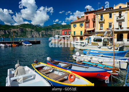 Malcesine, Hafen, Gardasee, Provinz Verona, Région Vénétie, Italie Banque D'Images