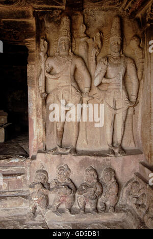 Sculptures de Ravana Cave Padi Banque D'Images