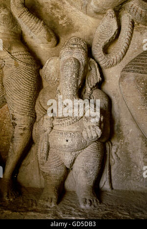 Sculptures de Ravana Cave Padi Banque D'Images