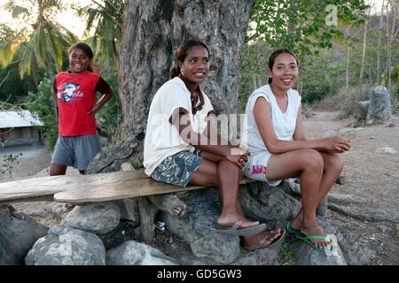 Le marché au village de Aituto dans le sud du Timor oriental en southeastasia. Banque D'Images