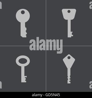 Vector icons set clés noir Illustration de Vecteur