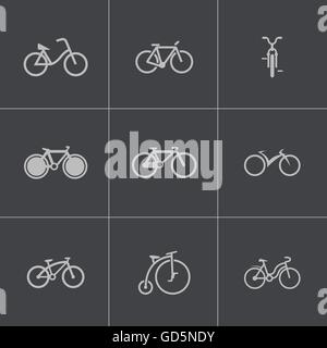 Vector black location icons set Illustration de Vecteur