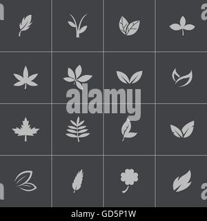 Feuille noir Vector icons set Illustration de Vecteur