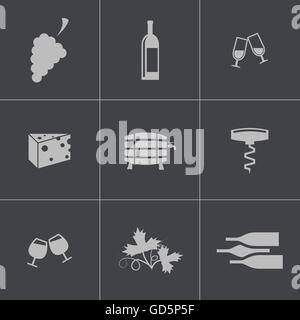 Vin Noir Vector icons set Illustration de Vecteur