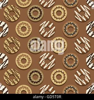 Modèle sans autre Style Donuts Chocolat Background Vector Illustration Illustration de Vecteur