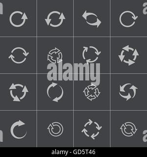 Vector black refresh icons set Illustration de Vecteur