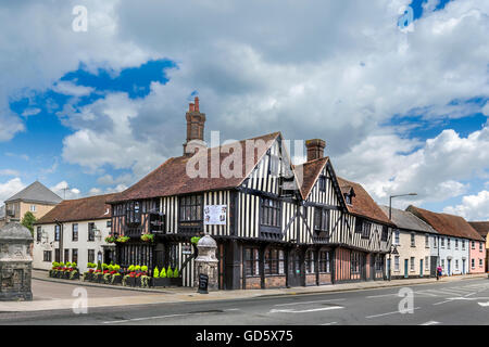 Siège CHAMBRE. Le SIÈGE DE COLCHESTER EN 1648 a duré 76 jours. La balle de mousquet trous entouré en rouge pouvez BEE VU SUR L'immeuble. Banque D'Images