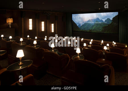 Vue de l'intérieur du cinéma. 76 Dean Street, London, United Kingdom. Architecte : SODA., 2016. Banque D'Images