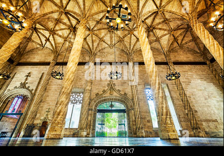 Le contrat de la Llotja de la Seda, Silk Exchange building. UNESCO World Heritage site. Valence. Espagne Banque D'Images